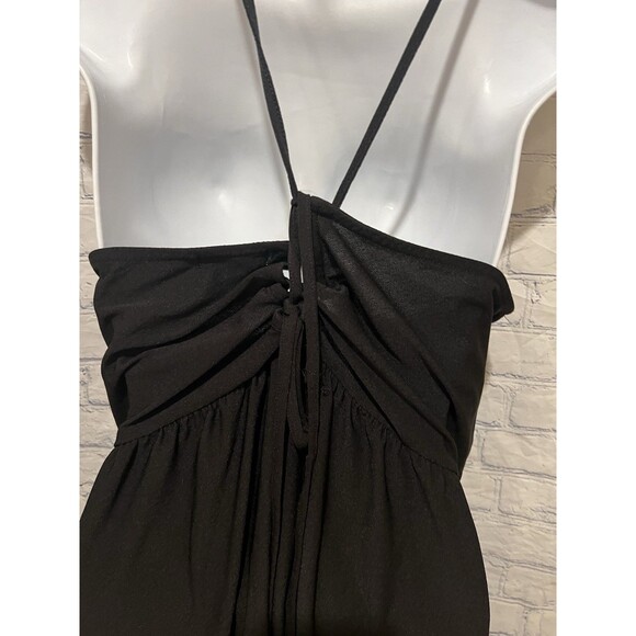 Abound Black Shorts Halter Romper Sleeveless Lace Up Back Size Large - Picture 3 of 5